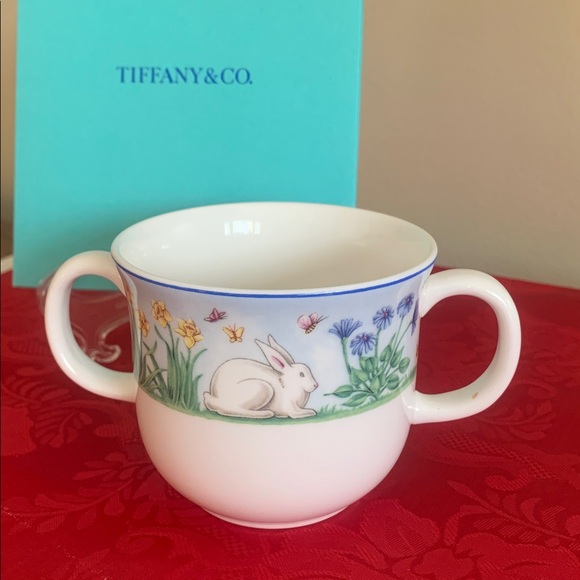 Tiffany & Co. kids child Easter bunny butterfly 2003 meadows rare cup 1126 - Picture 2 of 9